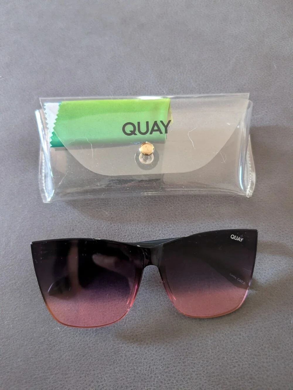 Quay Women’s Gradient Black to Pink Cat Eye Sunglasses